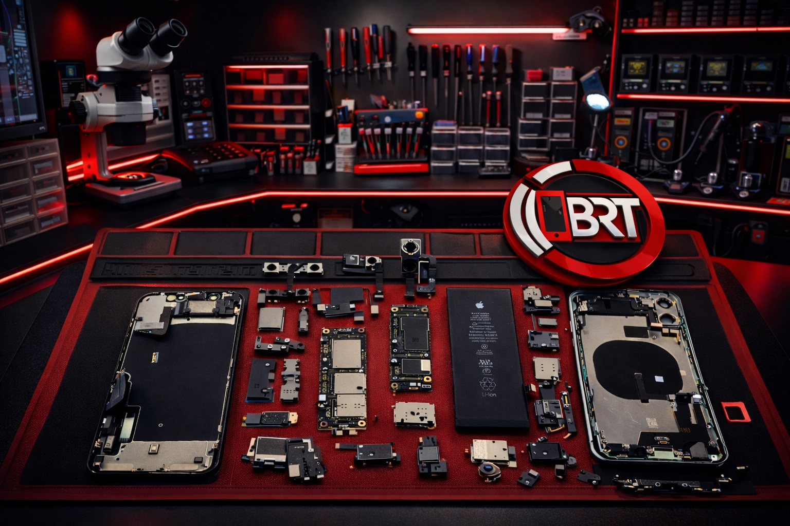 Blue mat parts layout